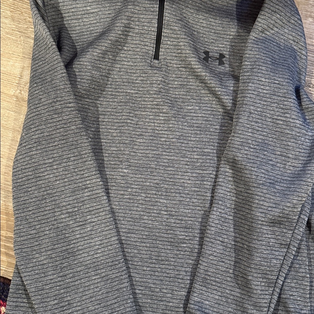 Under Armour Striped Gray Half-Zip Top - Picture 2 of 5